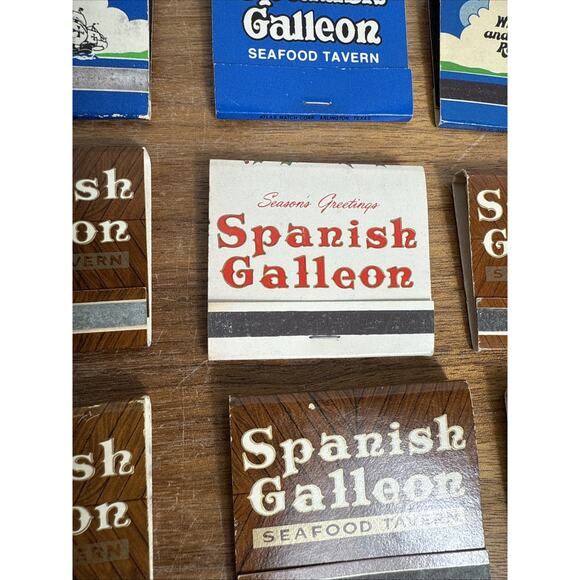 Spanish Galleon Seafood Tavern Matchbook Lot Dallas Fort Worth Restaurant NOS - Picture 8 of 8